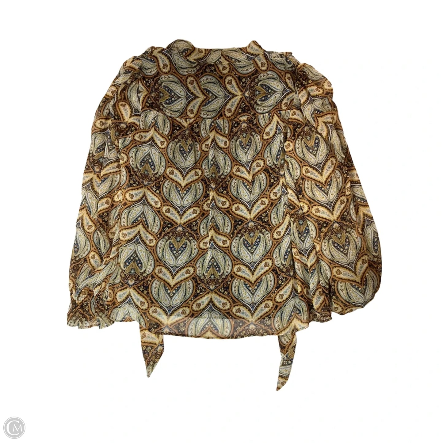 Top Long Sleeve By Lc Lauren Conrad In Paisley Print, Size: Xs
