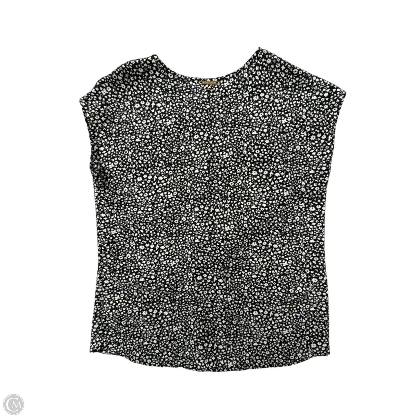 Top Short Sleeve Designer By Michael Kors In Black & White, Size: S