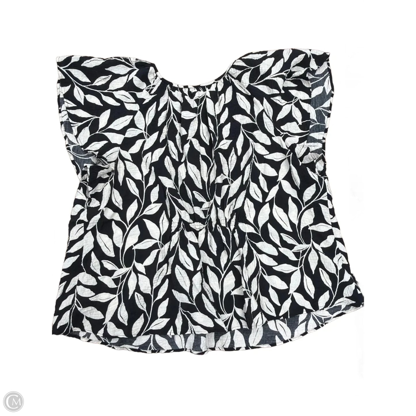 Top Short Sleeve By Ava & Viv In Black & Cream, Size: 3x
