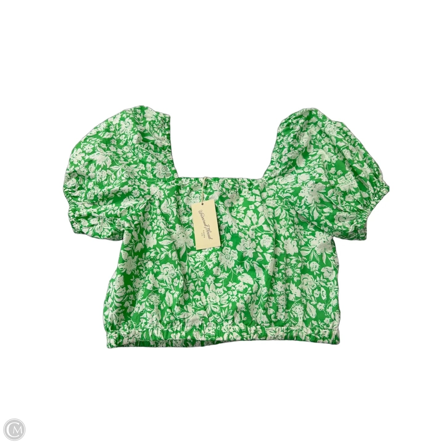 Top Short Sleeve By Universal Thread In Green & White, Size: S