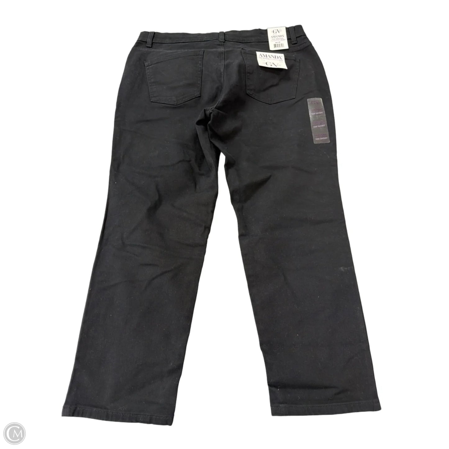 Jeans Straight By Gloria Vanderbilt In Black Denim, Size: 16