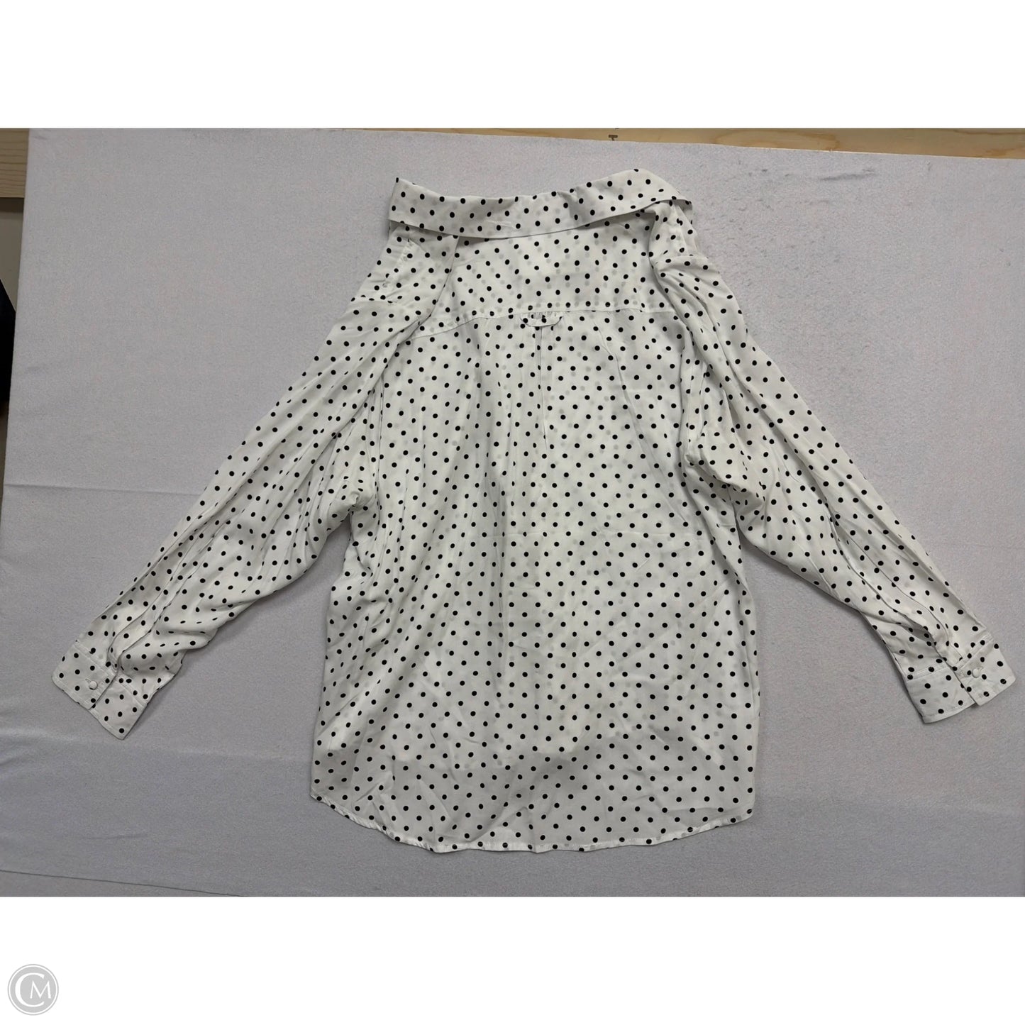 Top Long Sleeve By Velvet Heart In Polkadot Pattern, Size: 1x