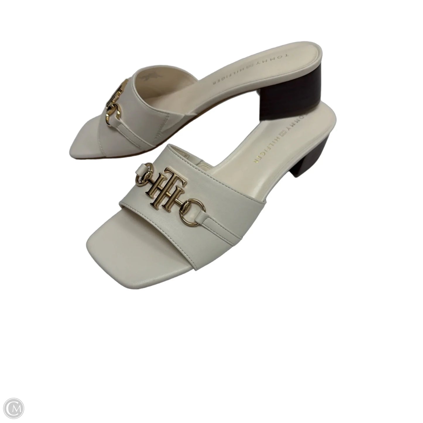 Sandals Heels Block By Tommy Hilfiger In White, Size: 7