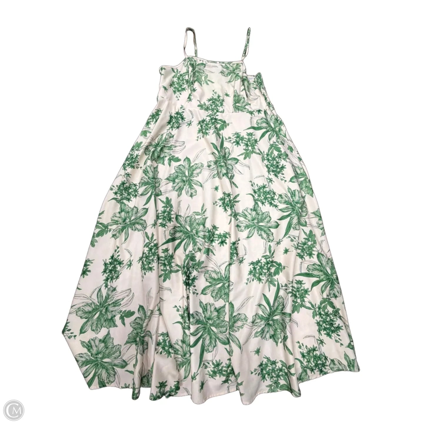 Dress Casual Maxi By Clothes Mentor In Green & Tan, Size: 2x