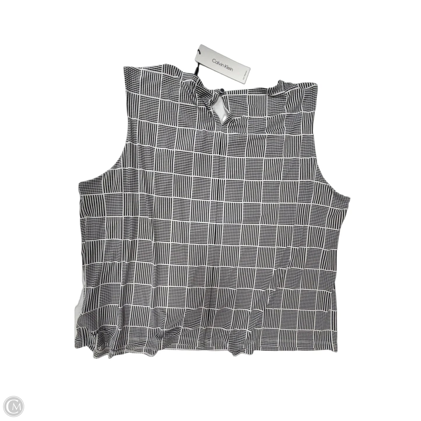 Top Sleeveless By Calvin Klein In Black & White, Size: 3x