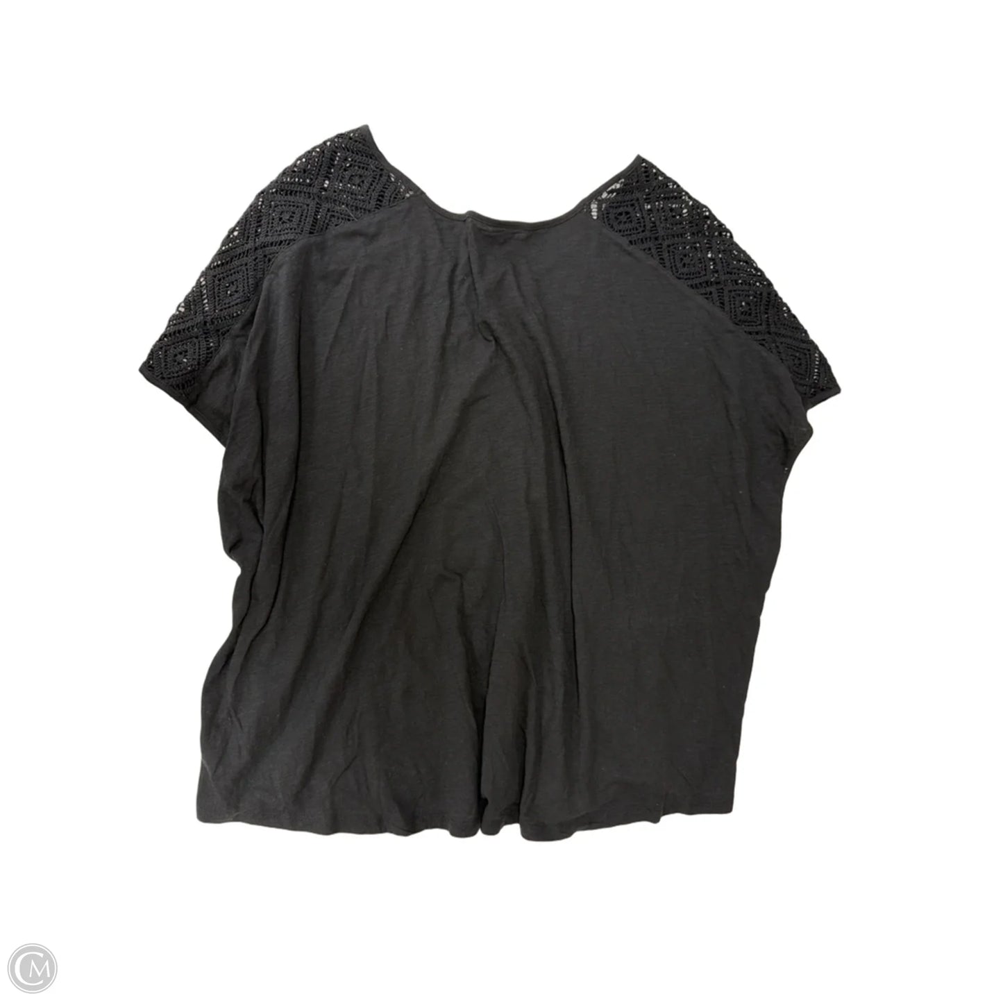 Top Short Sleeve By Terra & Sky In Black, Size: 4x