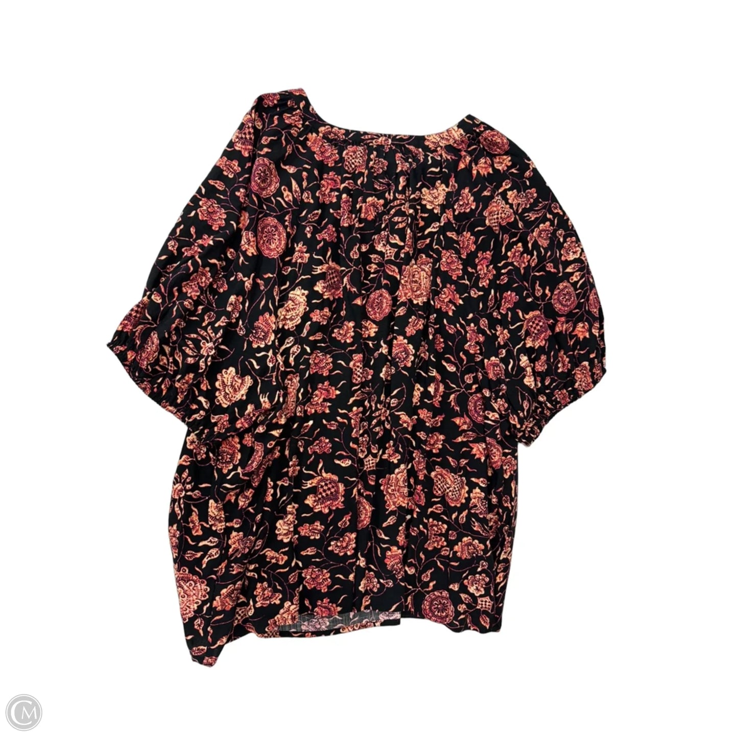 Top Short Sleeve By Ava & Viv In Floral Print, Size: 3x