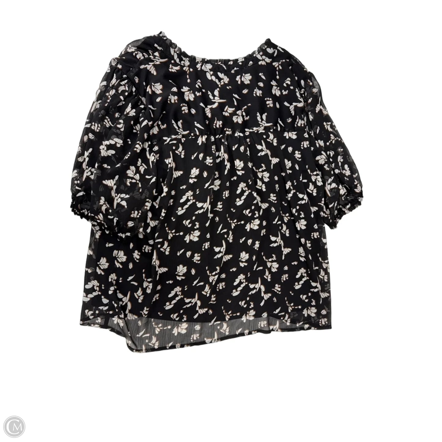 Top Short Sleeve By Nine West Apparel In Black & White, Size: 2x