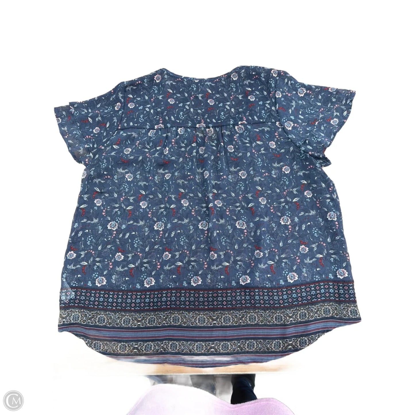 Top Short Sleeve By Knox Rose In Blue, Size: 1x