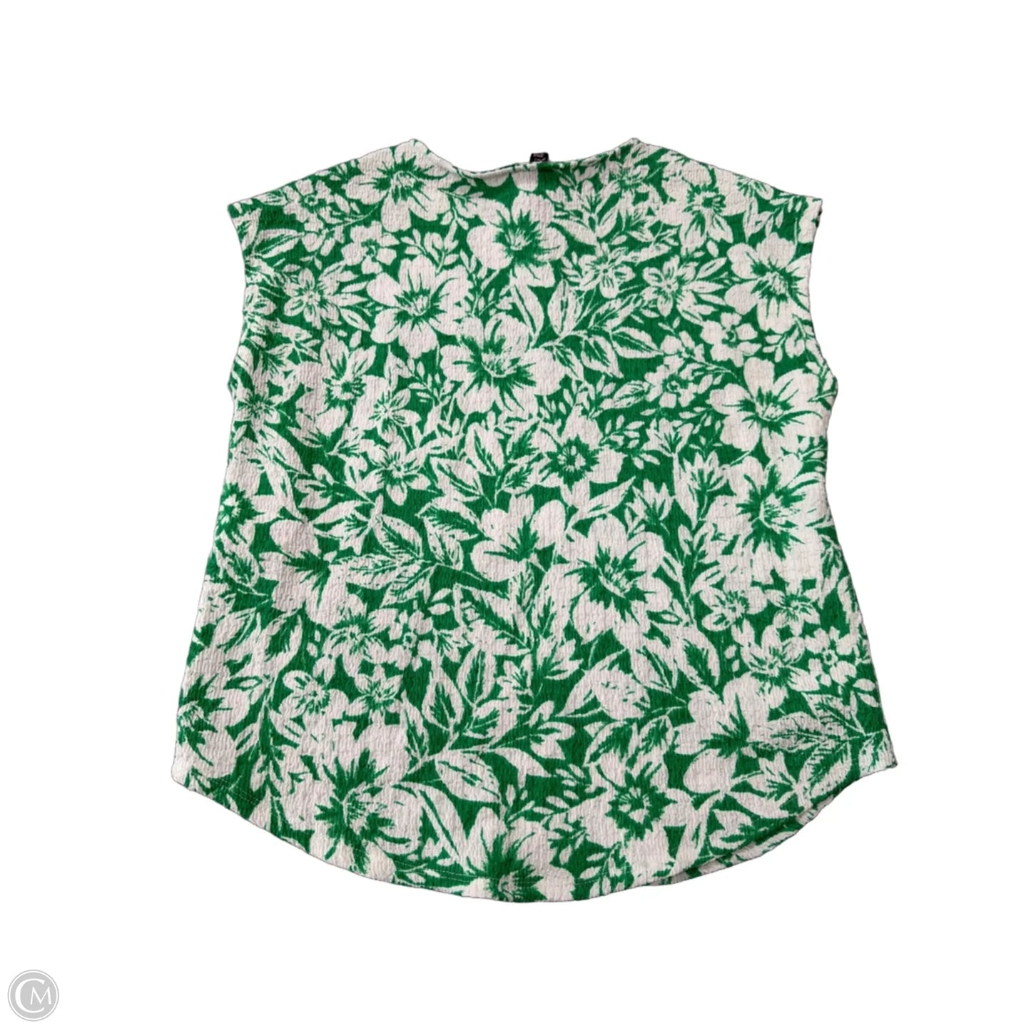 Top Short Sleeve By Jones New York In Green & White, Size: S