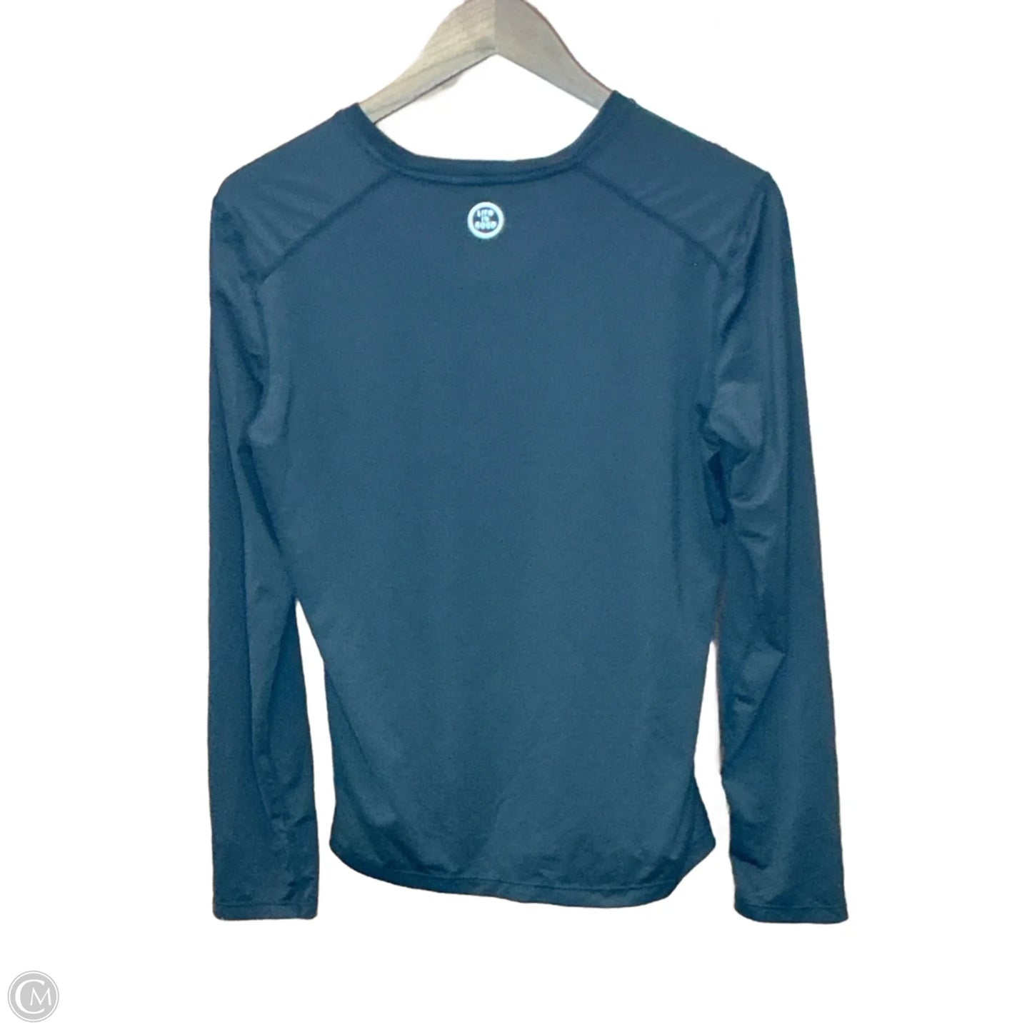 Athletic Top Long Sleeve Crewneck By Life Is Good In Black, Size: S