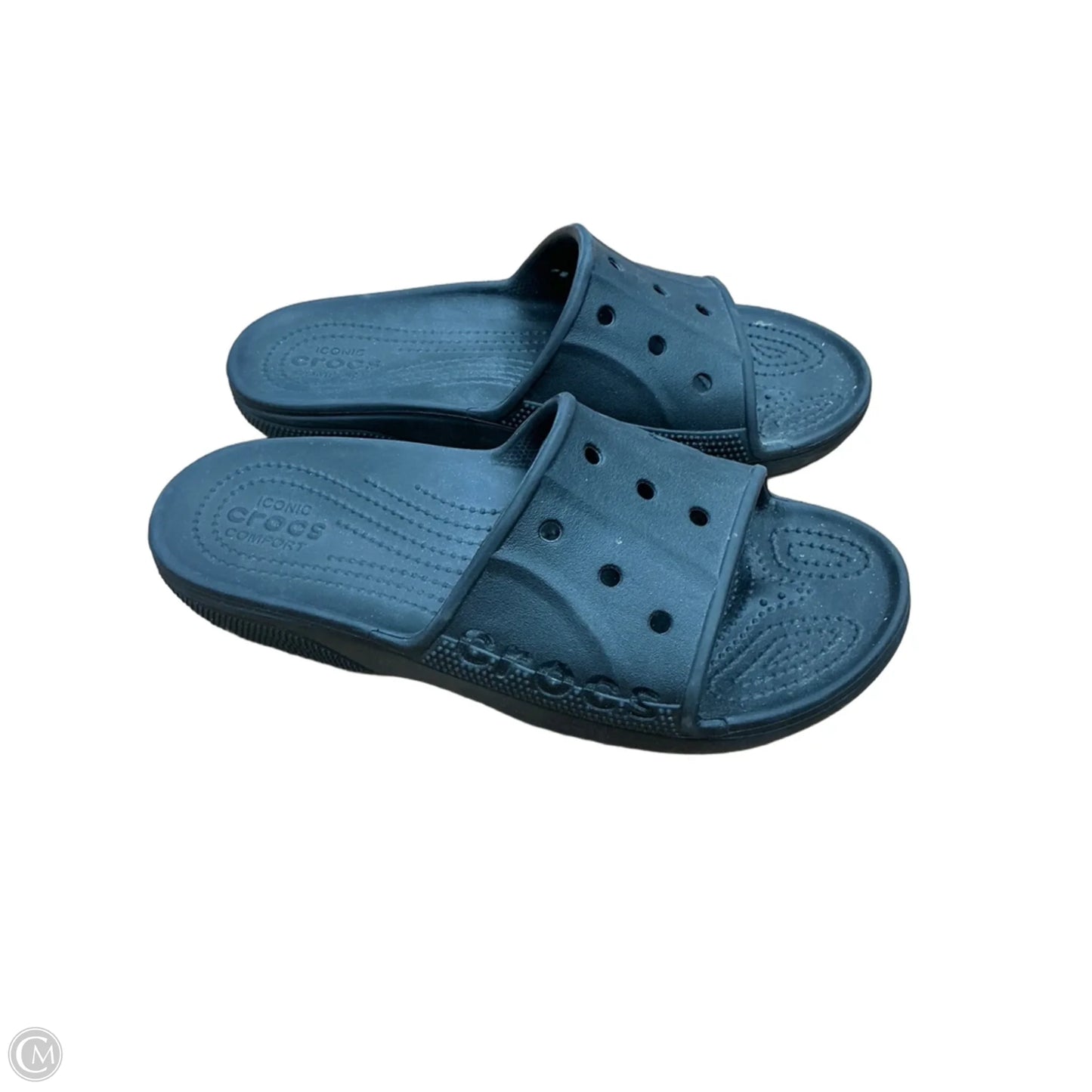 Sandals Flats By Crocs In Black, Size: 10