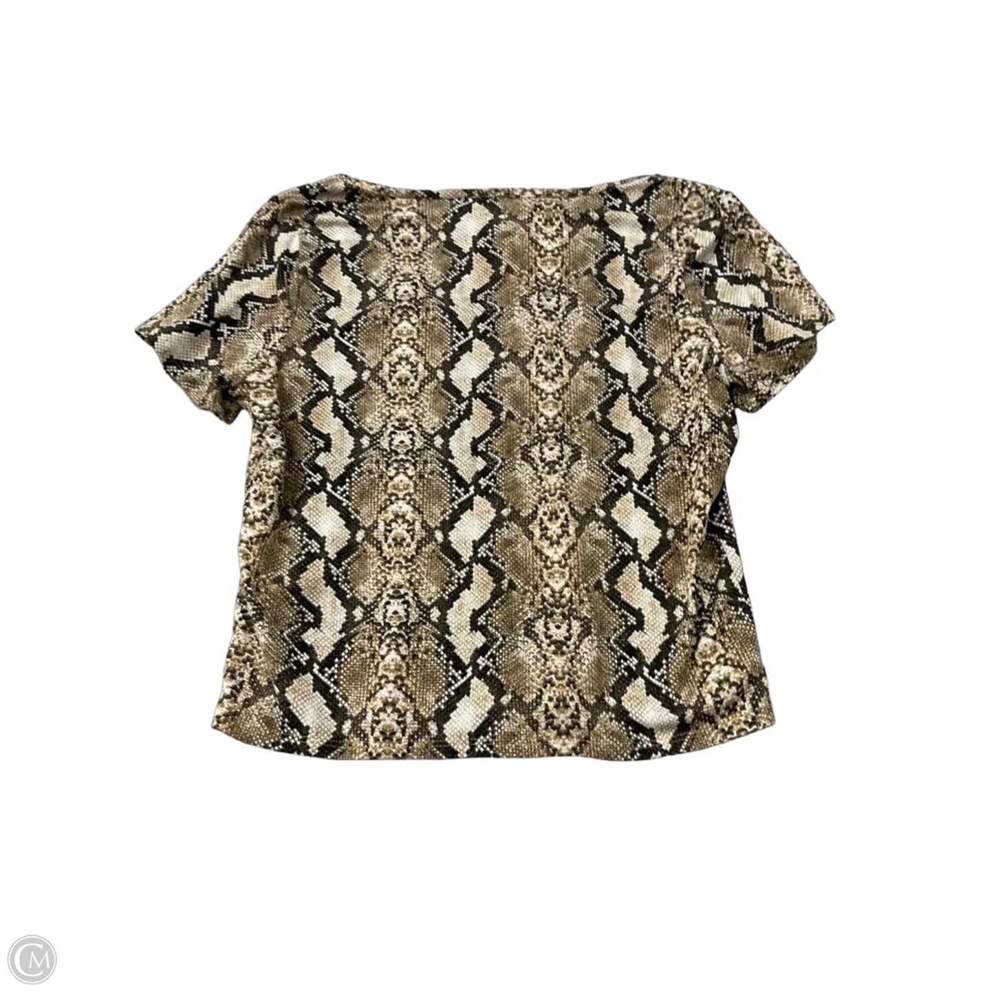 Top Short Sleeve By Gaze In Snakeskin Print, Size: L