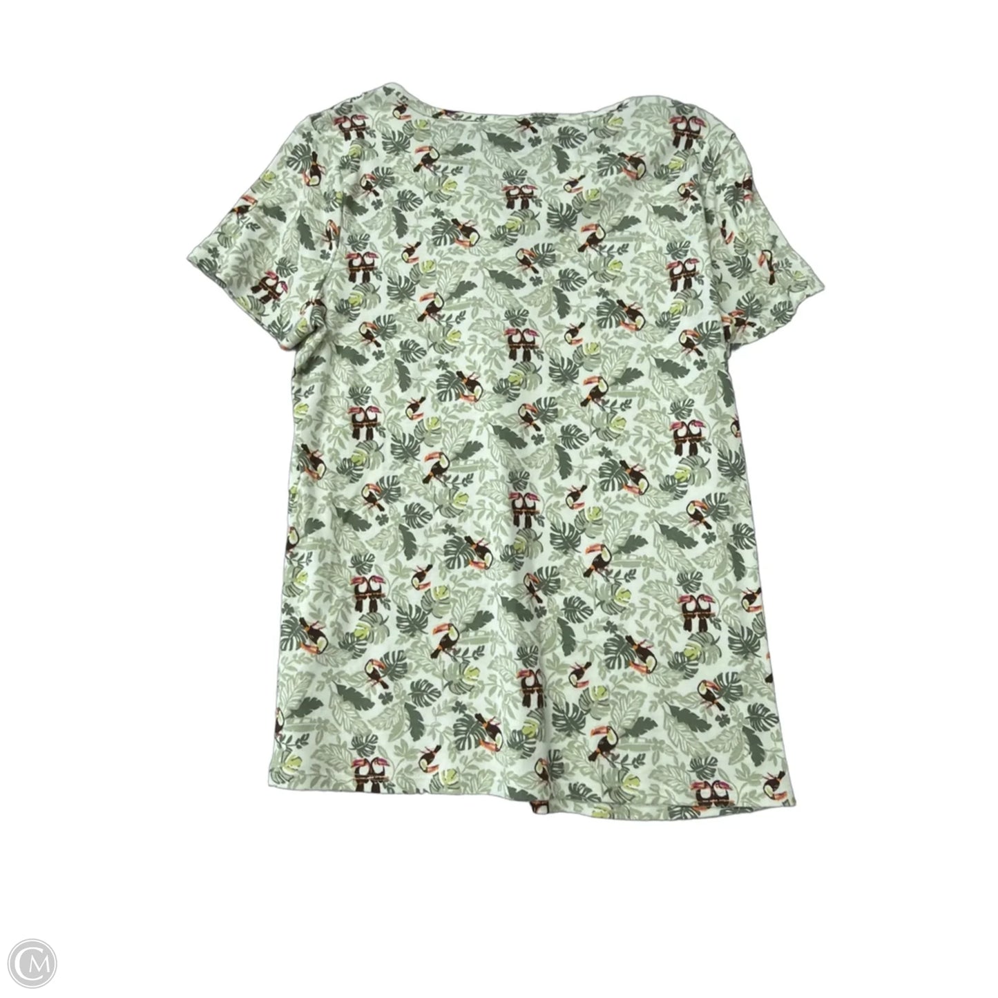 Top Short Sleeve By Croft And Barrow In Tropical Print, Size: M