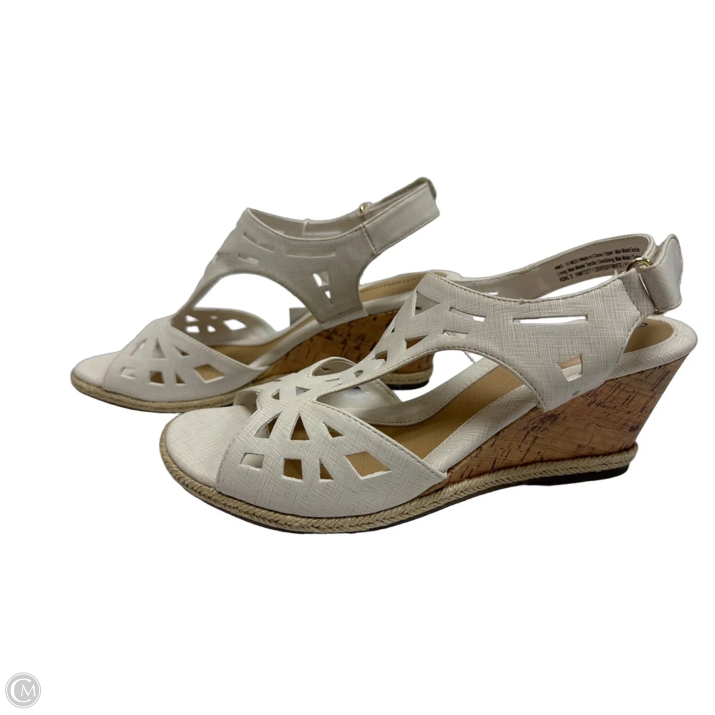 Sandals Heels Wedge By Croft And Barrow In White, Size: 10