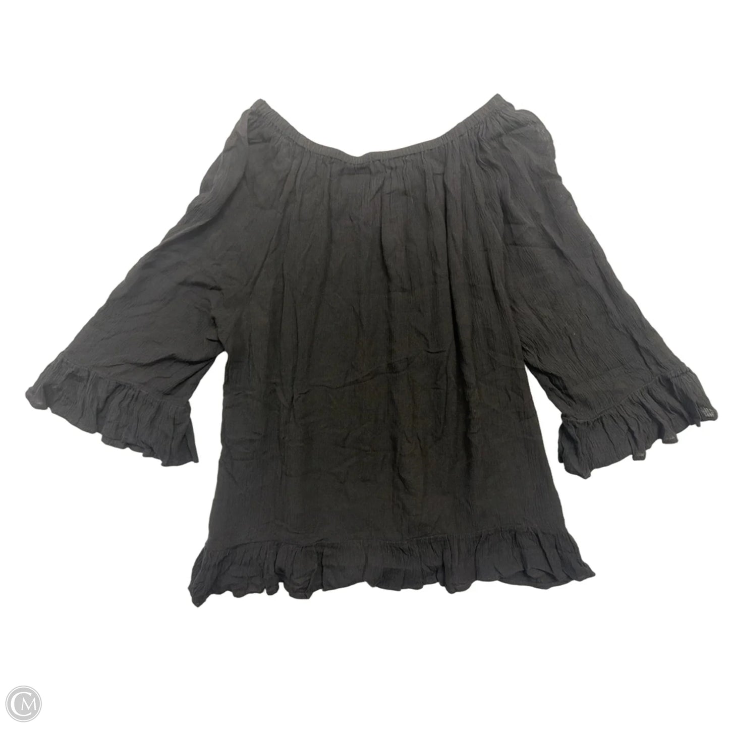 Top Long Sleeve By Clothes Mentor In Black, Size: 1x