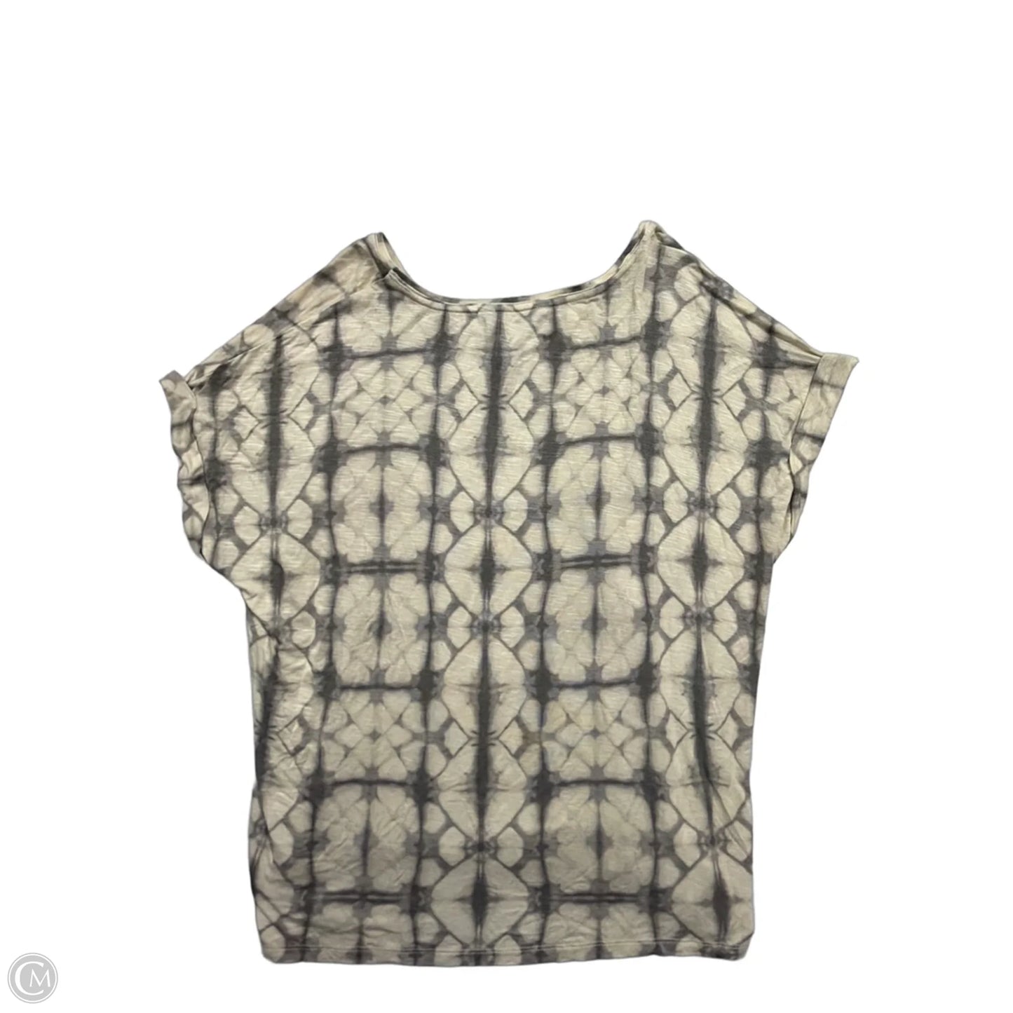 Top Short Sleeve By Simply Vera In Cream & Grey, Size: Xl