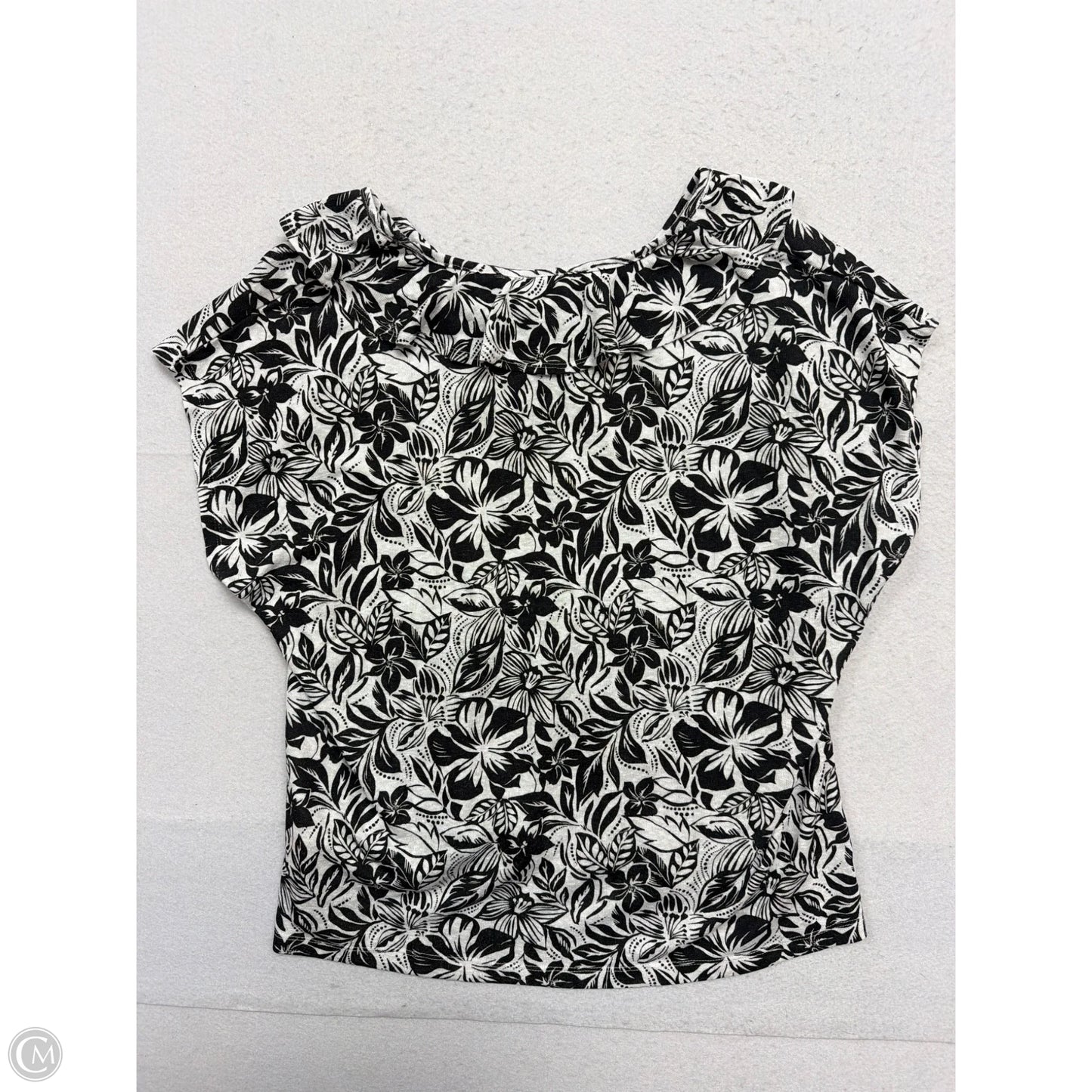 Top Short Sleeve By Hearts Of Palm In Black & White, Size: Xl