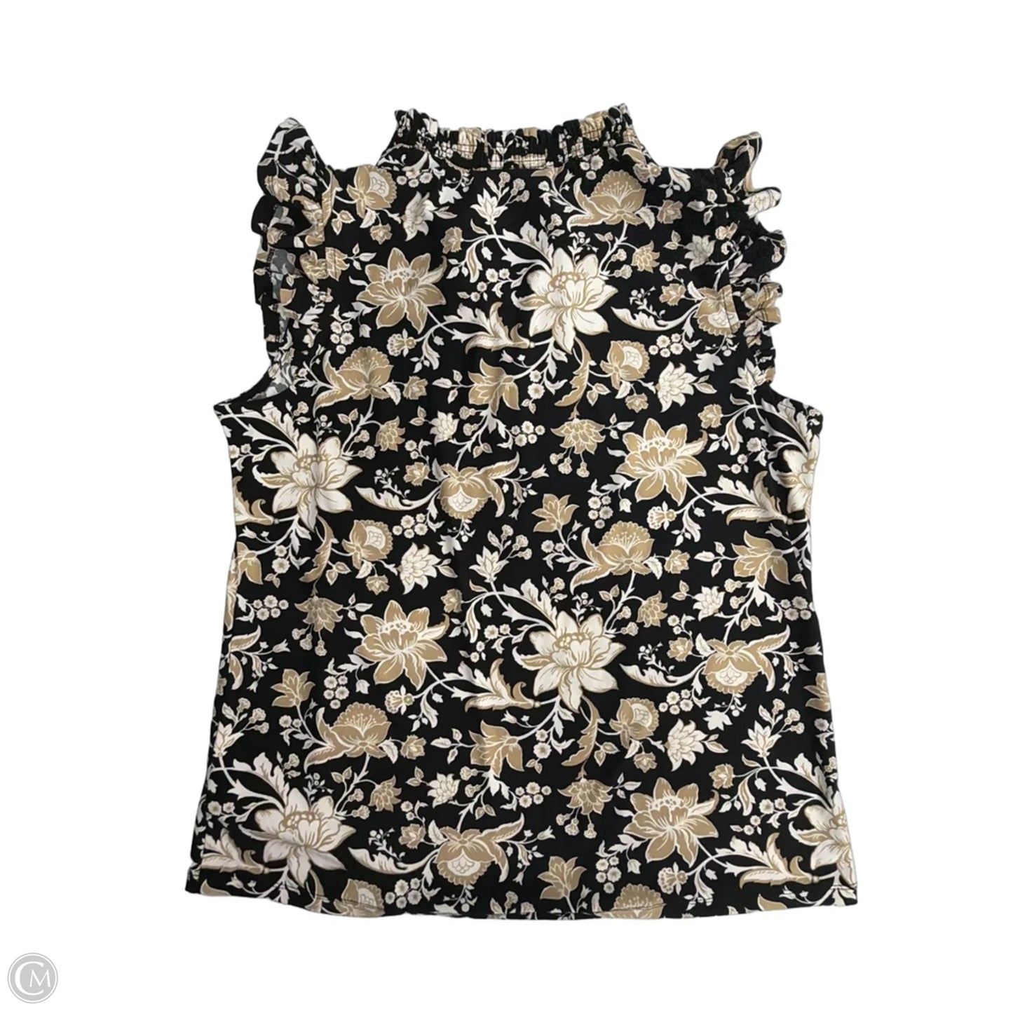 Top Sleeveless By Anne Klein In Black & Tan, Size: M