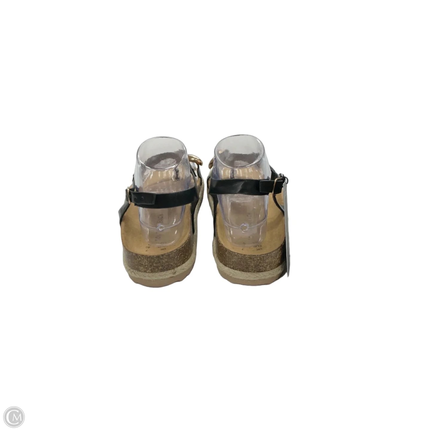 Sandals Flats By Clothes Mentor In Black & Brown, Size: 9