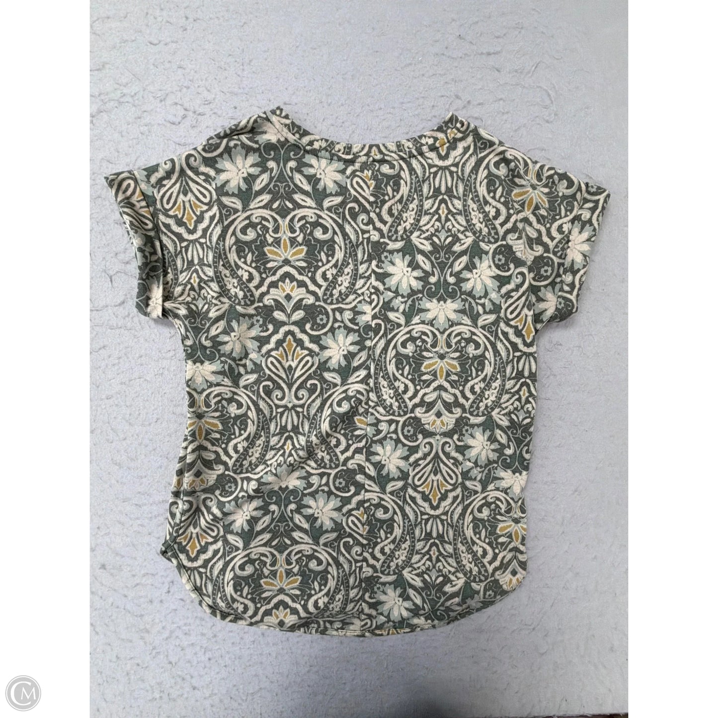 Top Short Sleeve By Cupio In Blue & Cream, Size: L