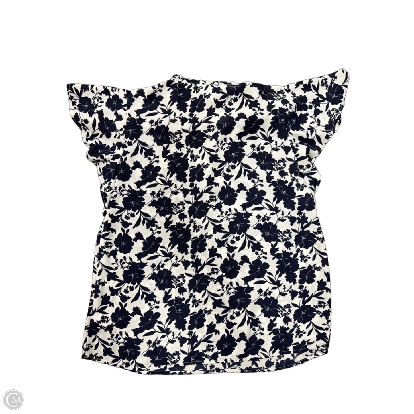 Top Short Sleeve By Counterparts In Blue & White, Size: S