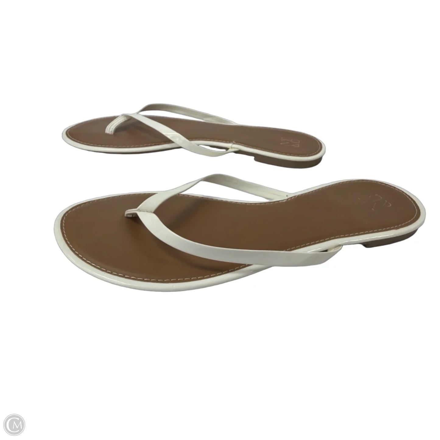 Sandals Flip Flops By New York And Co In Brown & White, Size: 9
