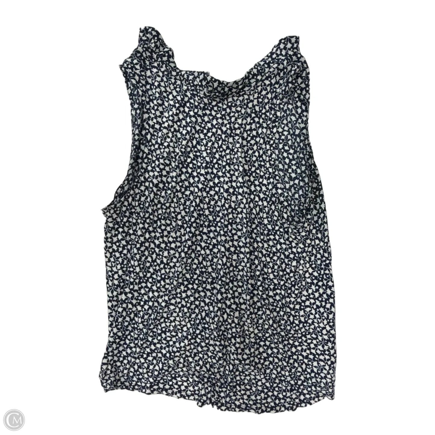 Top Sleeveless By Loft In Blue & White, Size: L