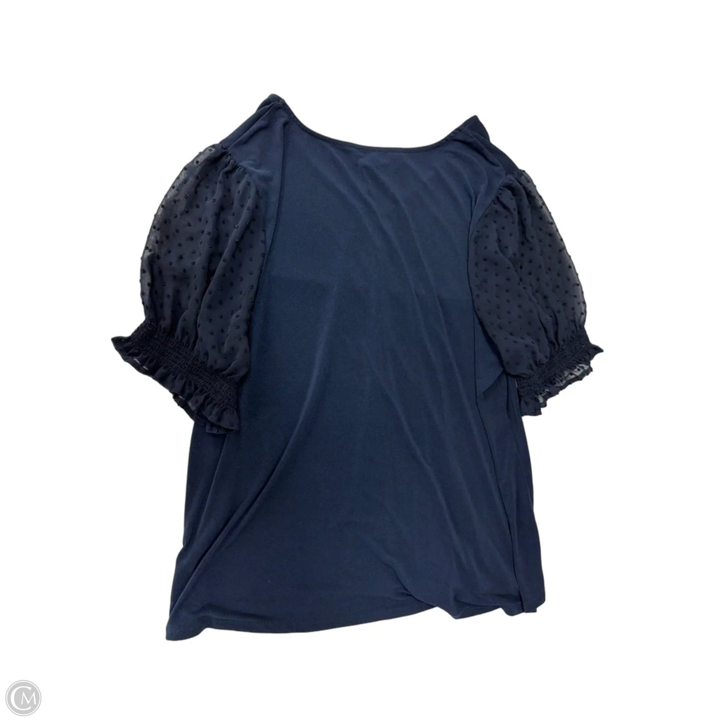 Top Short Sleeve By Adrianna Papell In Navy, Size: 3x