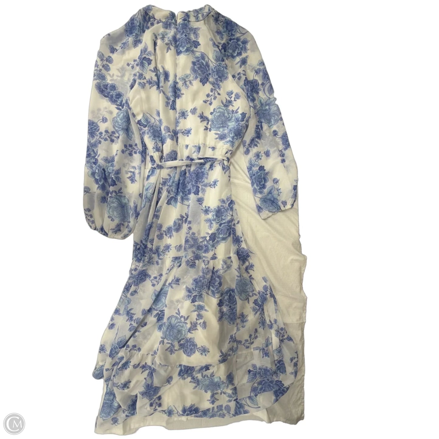 Dress Casual Maxi By Clothes Mentor In Blue & White, Size: 1x