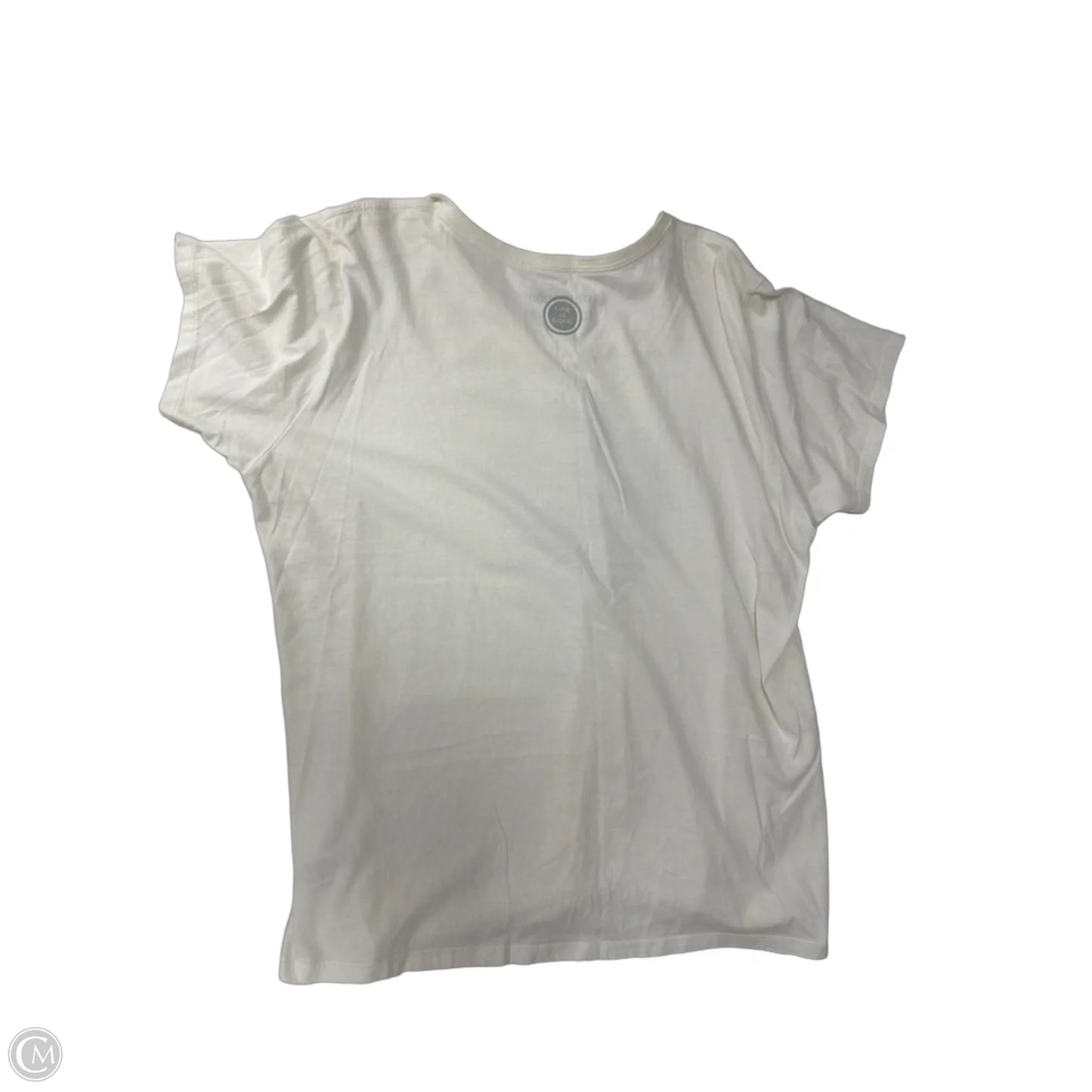 Top Short Sleeve By Life Is Good In Cream, Size: 1x