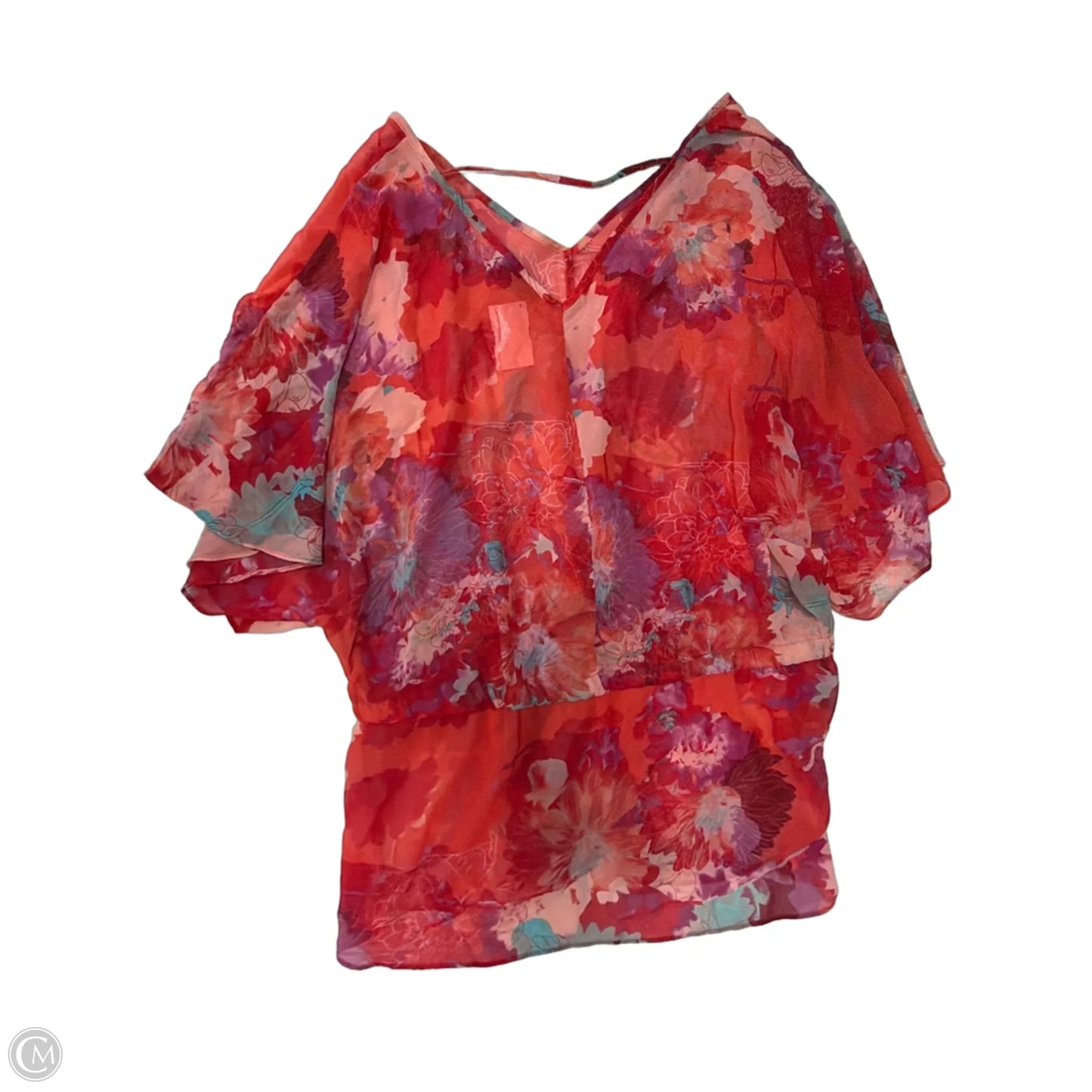 Top Short Sleeve By Ana In Floral Print, Size: 1x