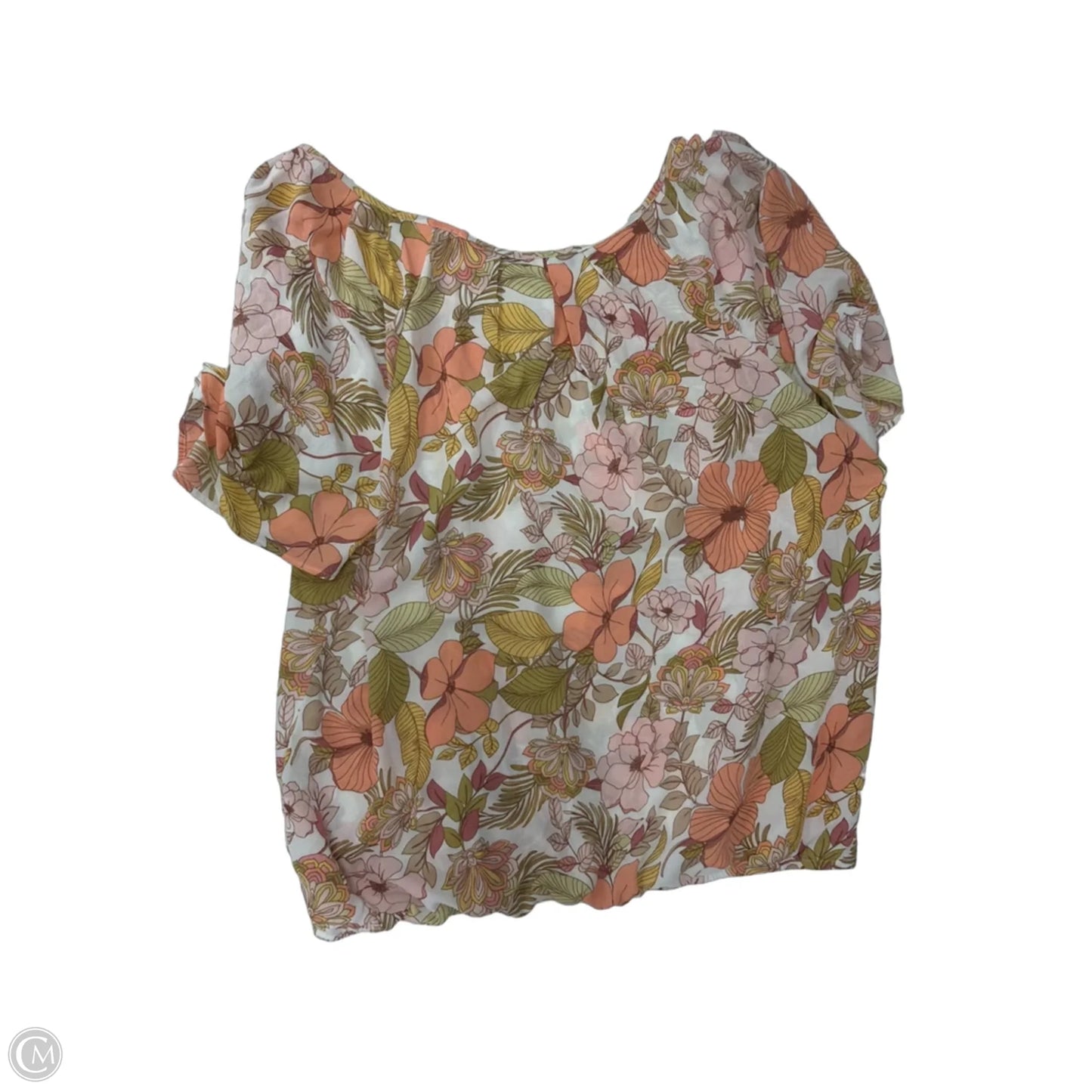 Top Short Sleeve By Sara Michelle In Floral Print, Size: 3x