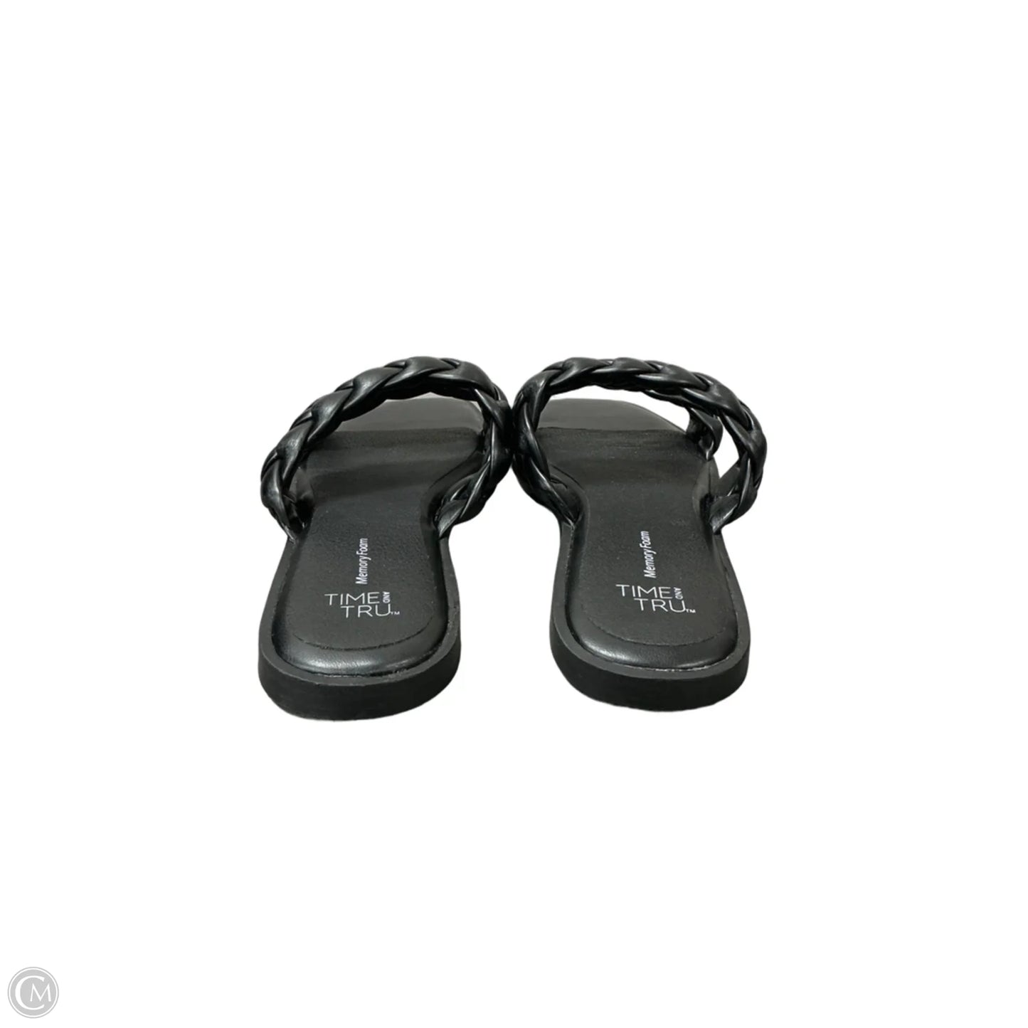 Sandals Flats By Time And Tru In Black, Size: 8