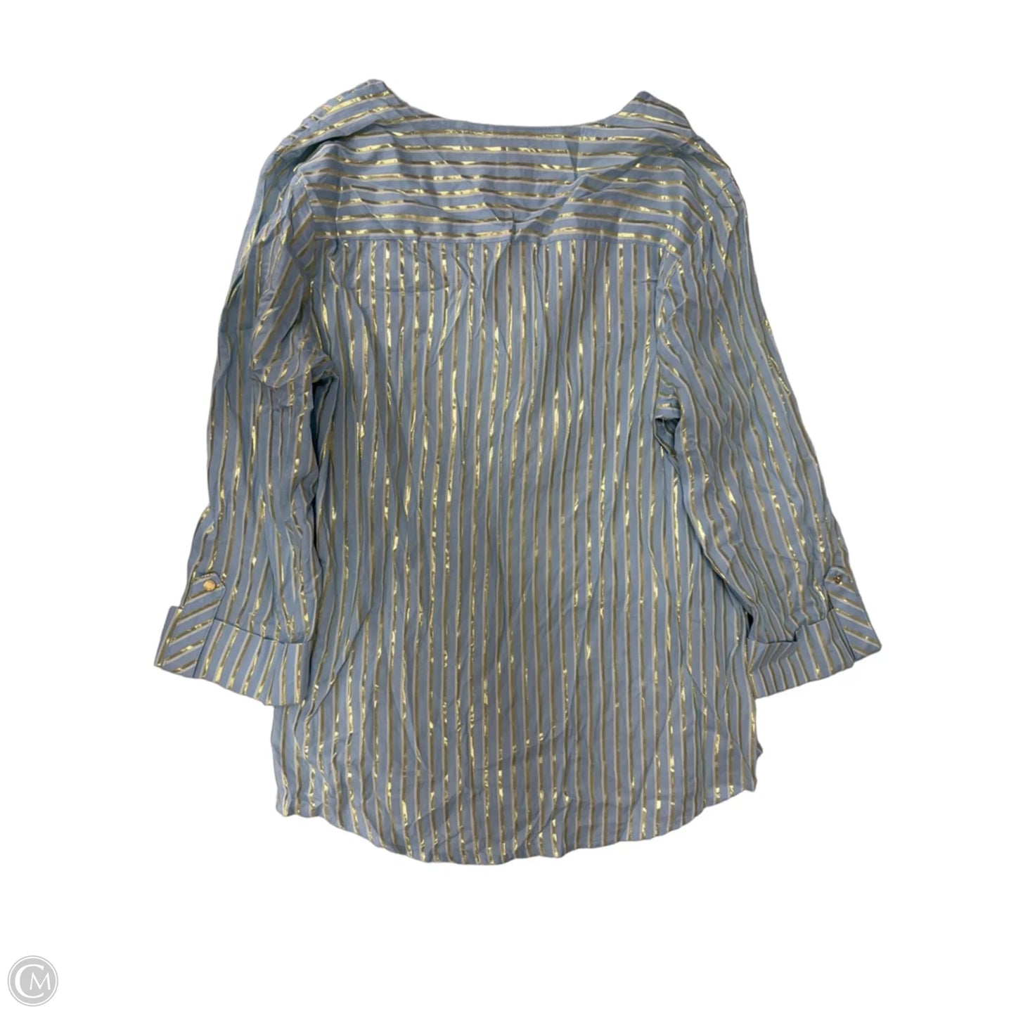 Top 3/4 Sleeve By Anne Klein In Striped Pattern, Size: M