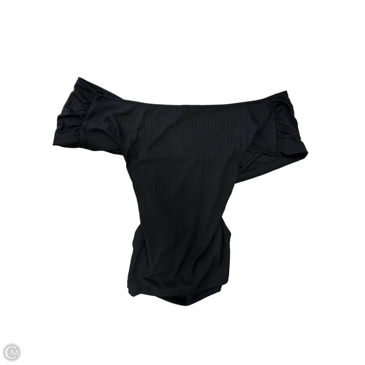 Top Short Sleeve By Banana Republic In Black, Size: L