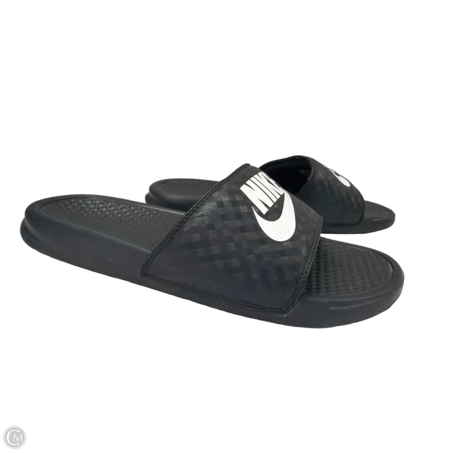 Sandals Flats By Nike In Black & White, Size: 10