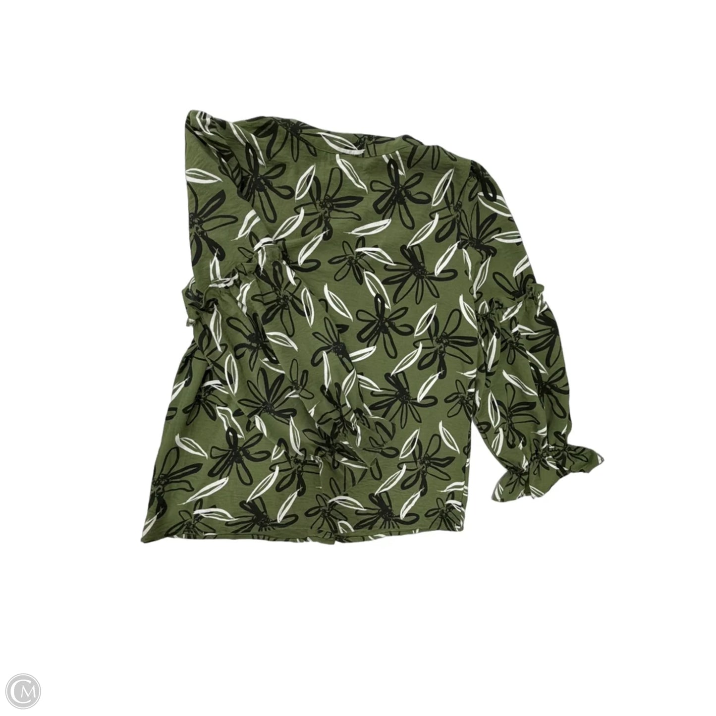 Top Long Sleeve By Adrienne Vittadini In Green, Size: M