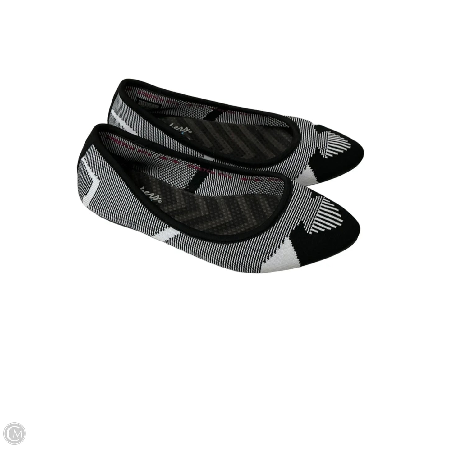 Shoes Flats By Skechers In Black & White, Size: 8.5