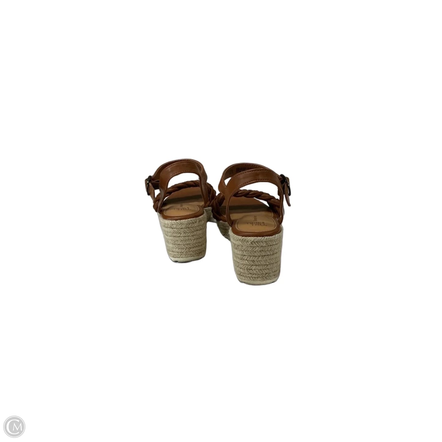 Sandals Heels Wedge By Time And Tru In Brown, Size: 7