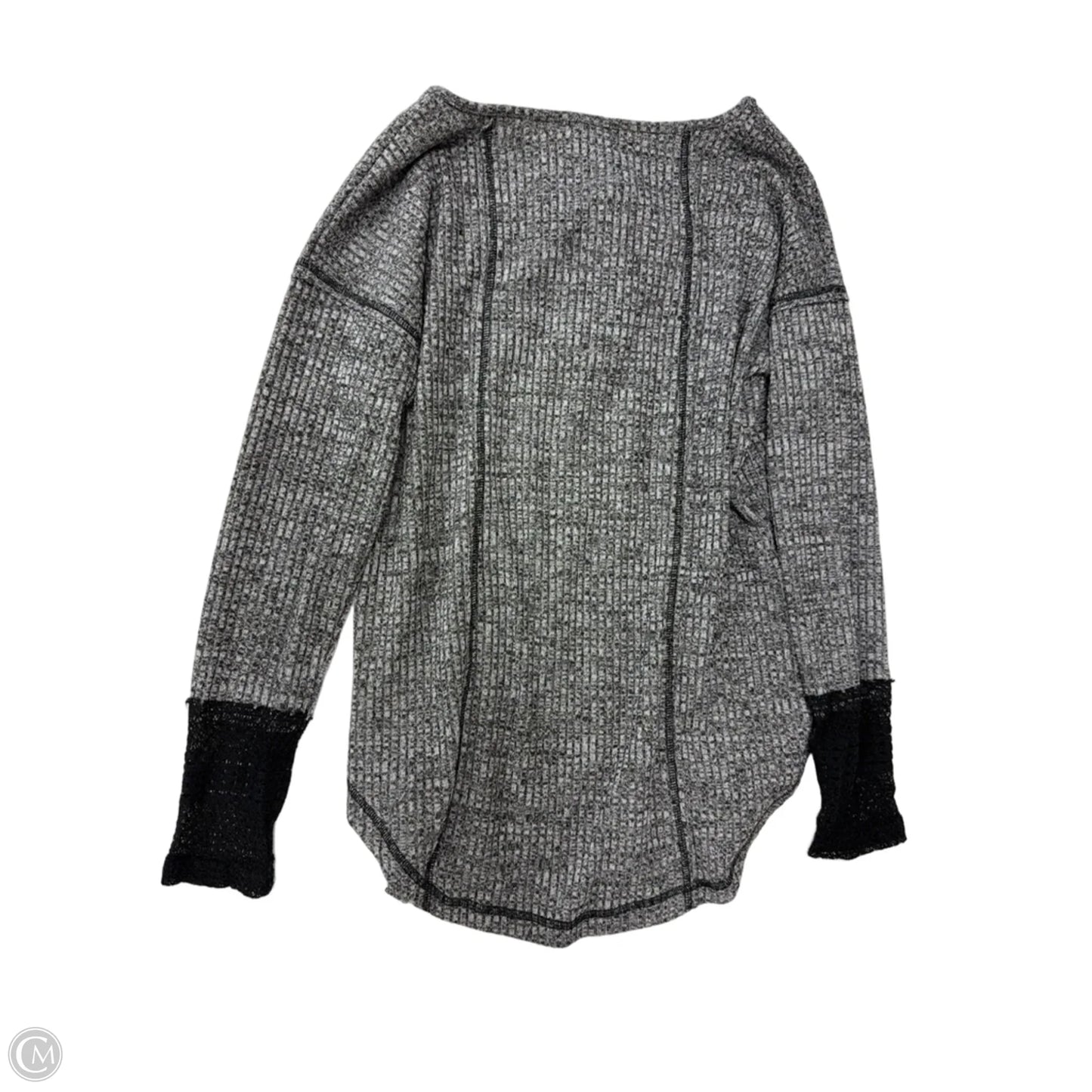 Top Long Sleeve By Suzanne Betro In Black & Grey, Size: S