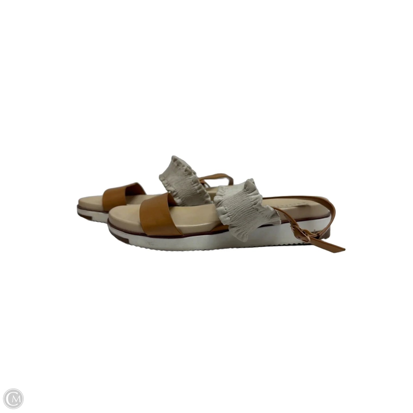 Sandals Flats By Journee In Brown & Cream, Size: 8.5