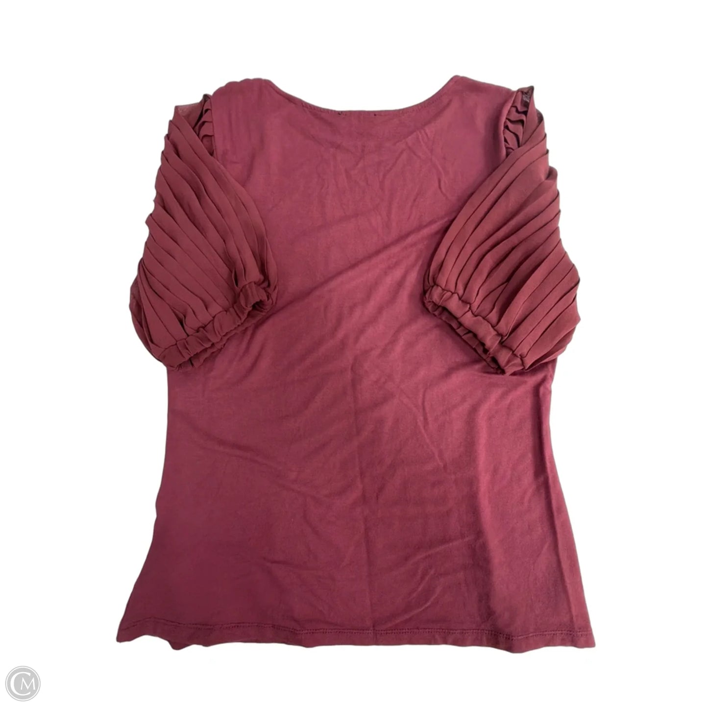 Top Short Sleeve By Tahari In Maroon, Size: M