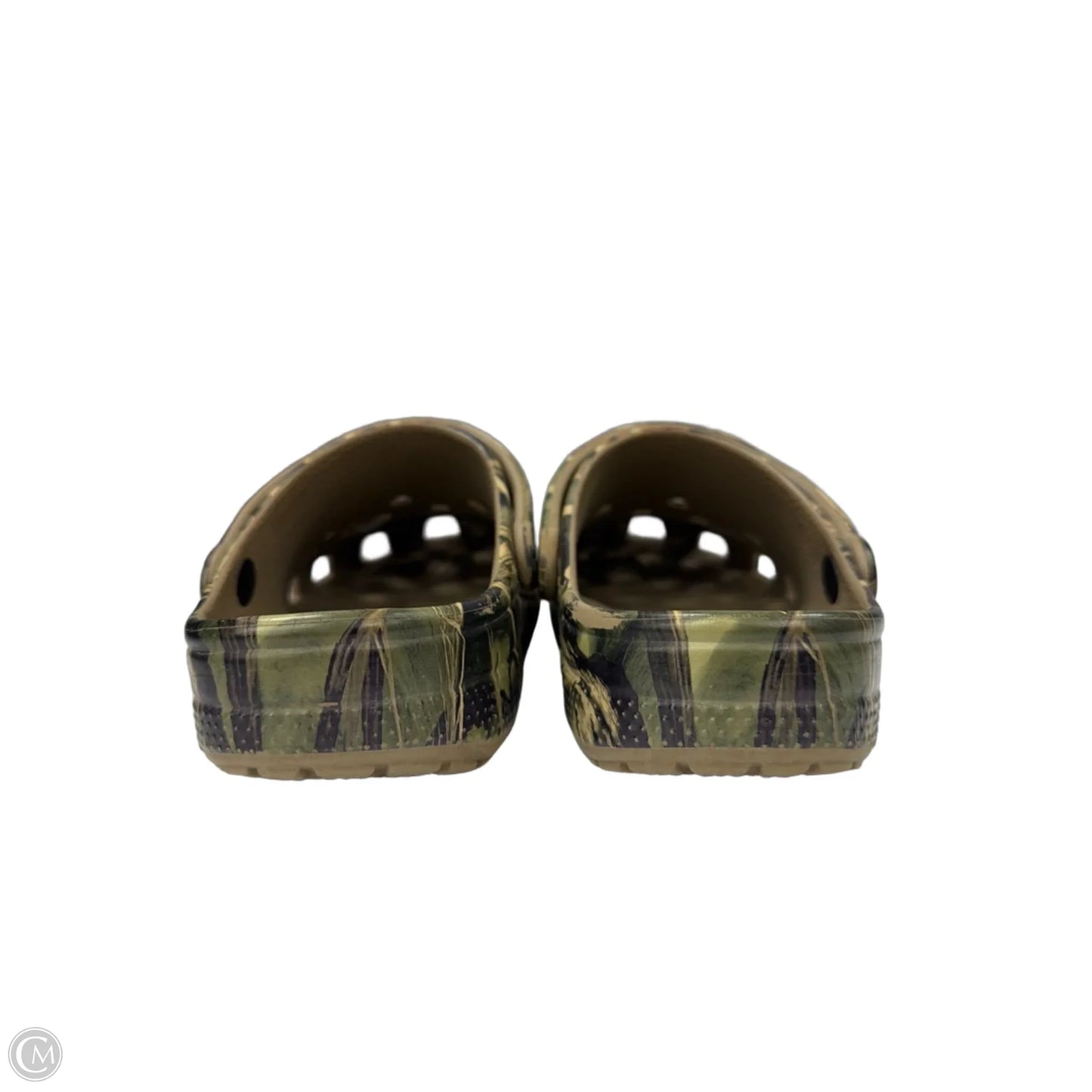Shoes Flats By Crocs In Camouflage Print, Size: 8