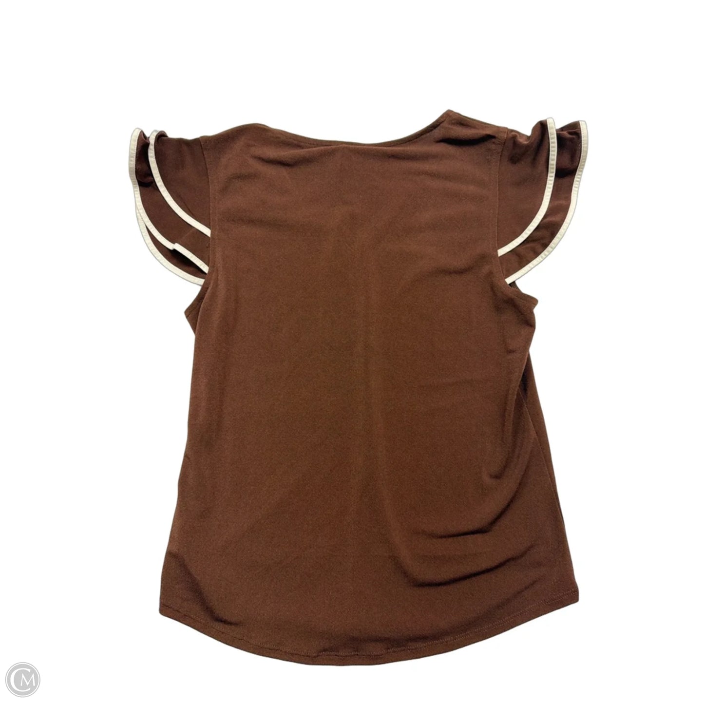 Top Short Sleeve By Adrianna Papell In Brown, Size: Xs