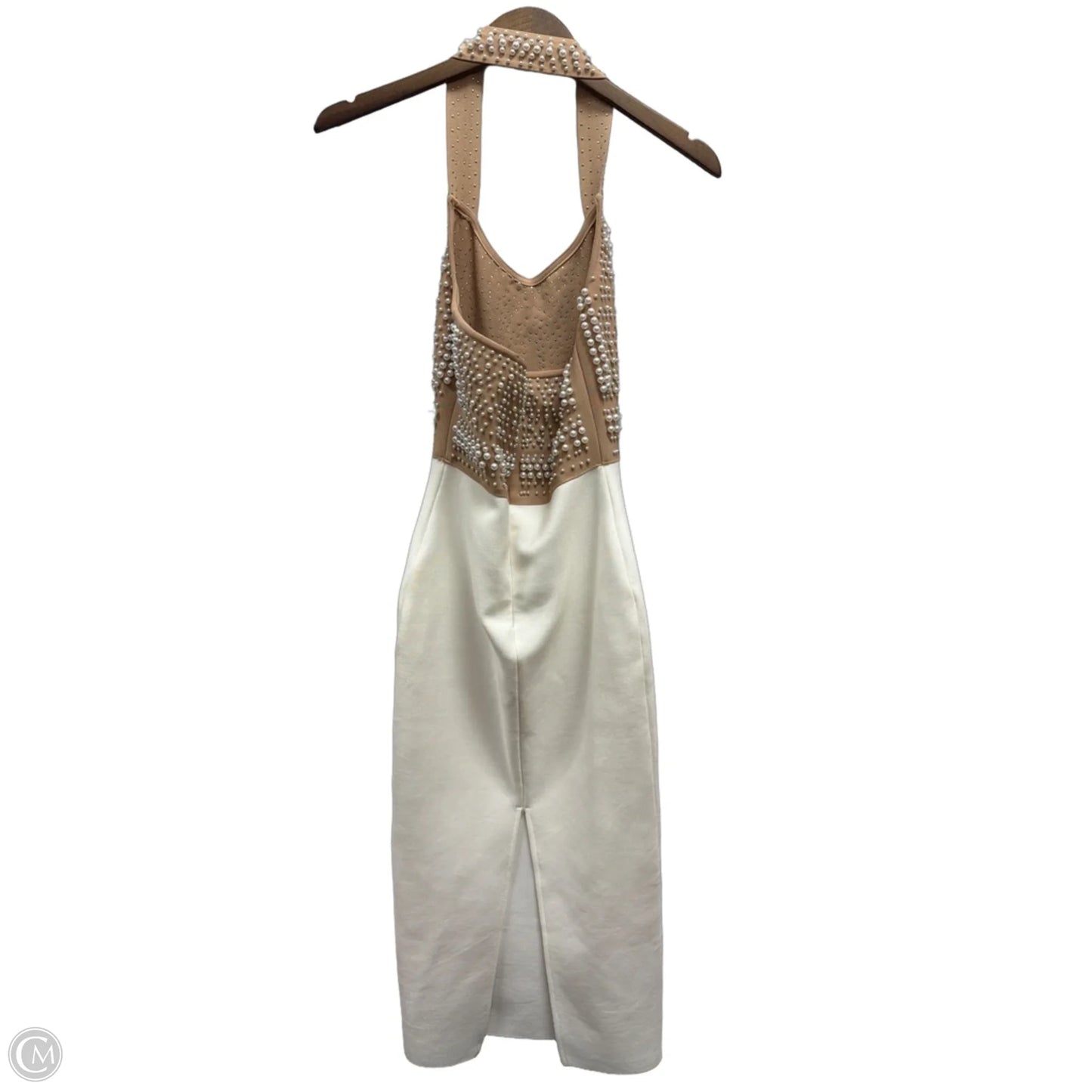 Dress Party Midi By Clothes Mentor In Brown & White, Size: S