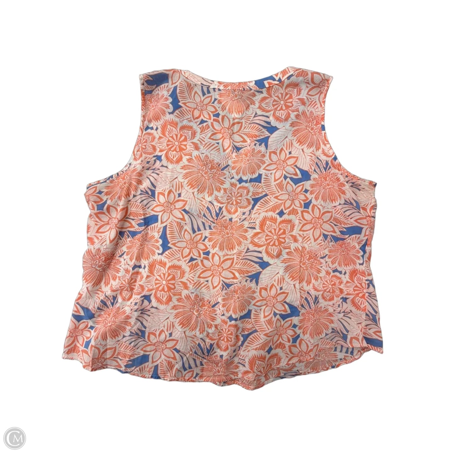 Top Sleeveless By Talbots In Blue & Orange, Size: 2x