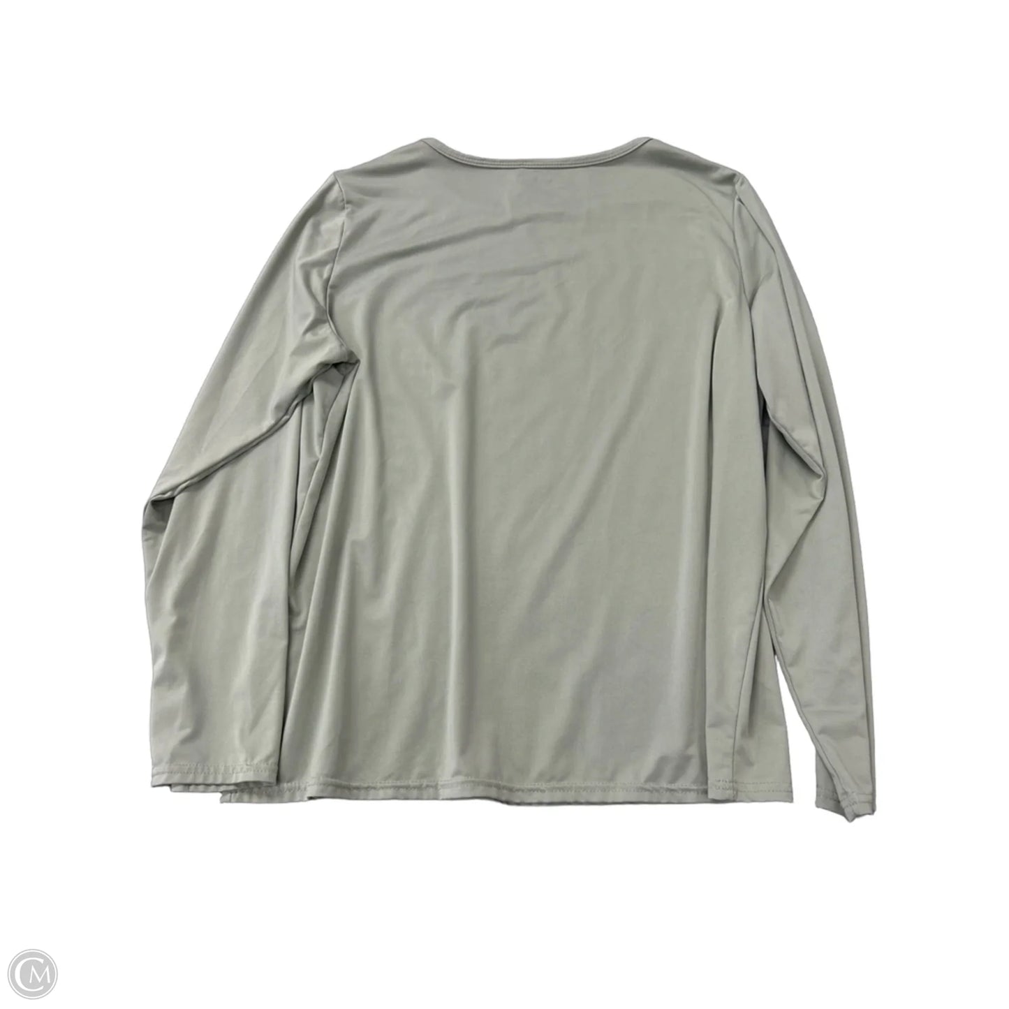 Athletic Top Long Sleeve Crewneck By REAL ESSENTIALS In Green, Size: Xl