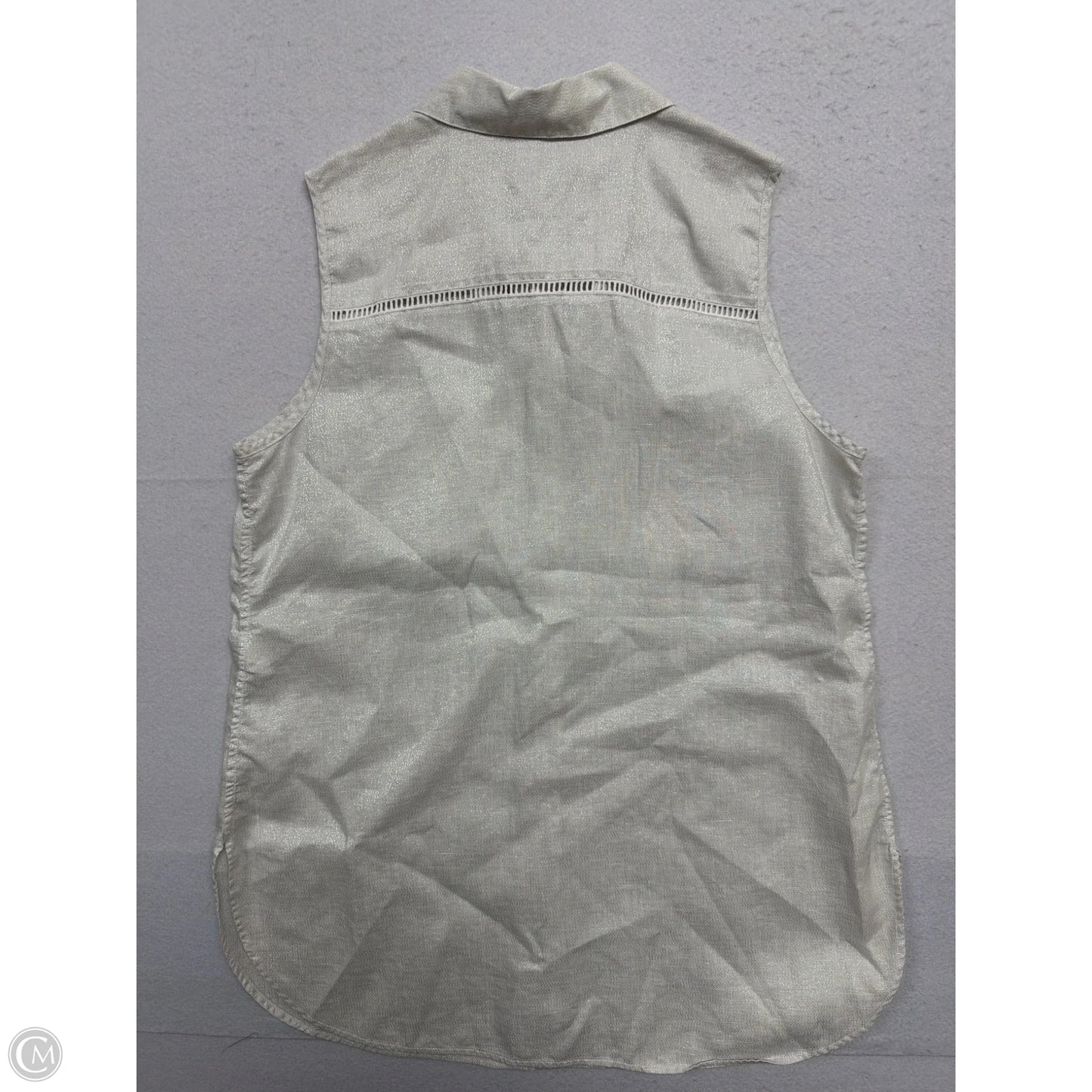 Top Sleeveless By Chicos In Silver, Size: M