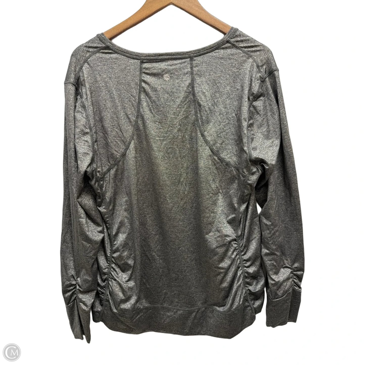 Athletic Top Long Sleeve Crewneck By Tangerine In Grey, Size: 1x